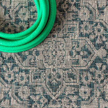 Rozetta Boho Medallion Textured Weave Indoor/outdoor Area Rug